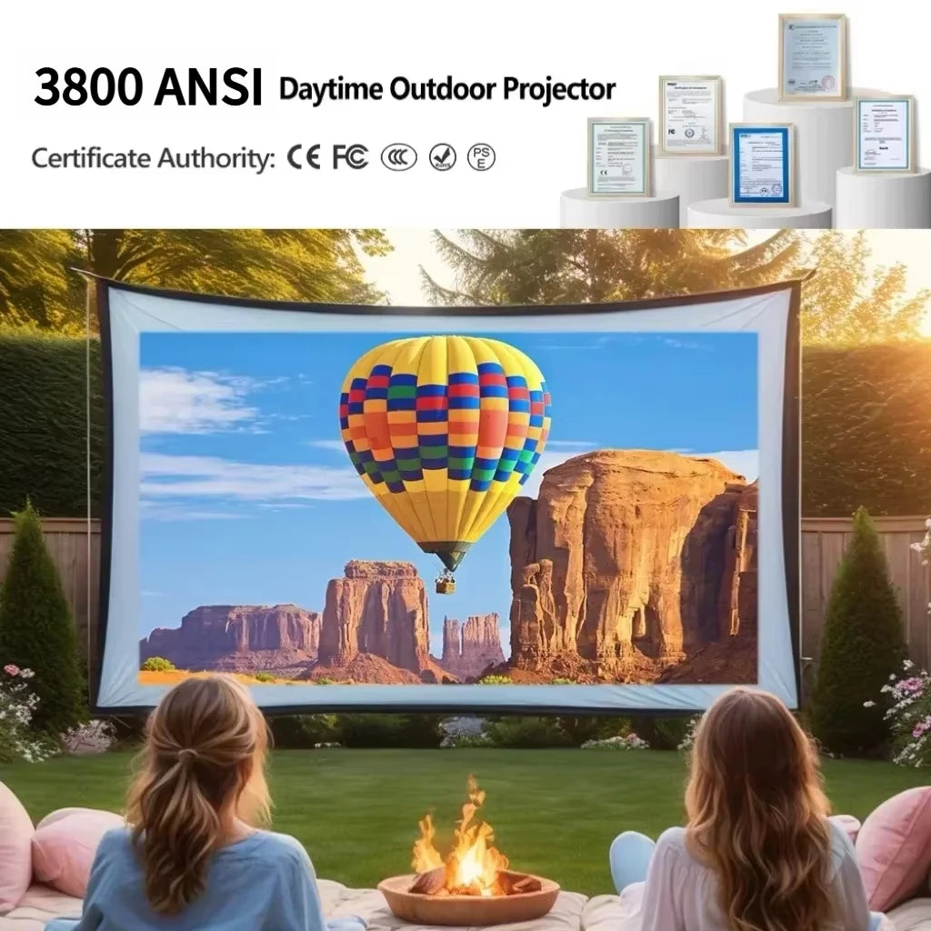 Android Smart TV 4K Projector Auto Focus Daylight Projector for Movies Home Theater WIFI 6 3800 ANSI Beam Projector With Karaoke
