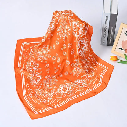 Syhood 70cm Square Satin Head Scarves Satin Bandanas for Women Satin Headband Scarves Silk Feeling Scarf Boho Headwear