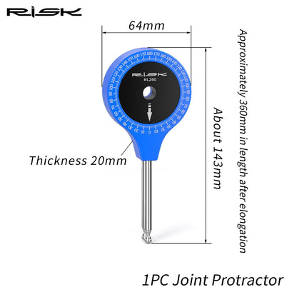 RISK Road Bicycle Fitting Airship Knee Joint Angle Measuring Tool Bike Riding Posture Protractor