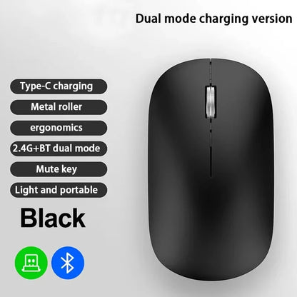 Lenovo Wireless Bluetooth Mouse 2.4G Dual Mode Type-C Charging Silent Ergonomic Portable Laptop Office Gaming Universal Mouse