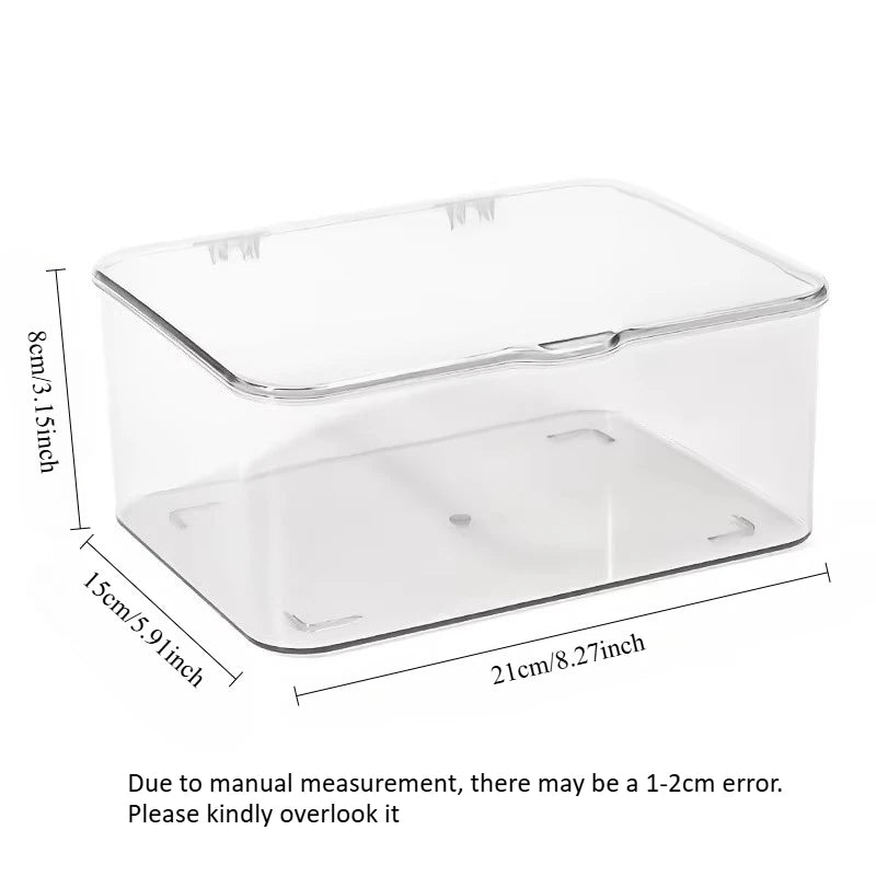 Acrylic Clear Storage Organizer Box - Clamshell Design for Home, Office Essentials with Multi-Purpose Stationery Organizers