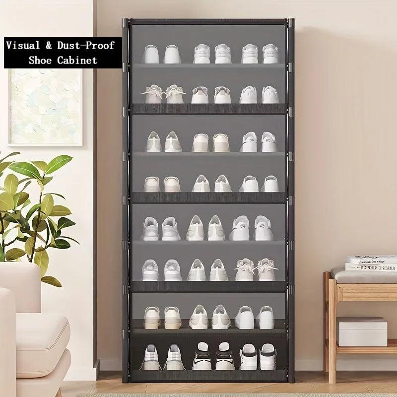 Shoe Rack-Shoe Storage Cabinet Vertical Shoe Organizer for Closet Entryway Corner Bedroom-  Stackable DIY Narrow Shoe Shelv