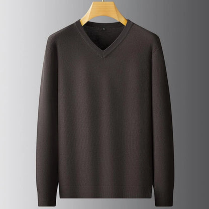 8XL 7XL 6XL 2024 New Autumn Winter High End Business V-Neck Sweater Men Soft Warm Cashmere Pullover Casual Loose Mens Sweaters