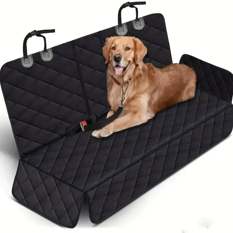 Dog car seat cover, pet rear seat cushion with safety strap, waterproof car seat cover, non-slip rear seat cover