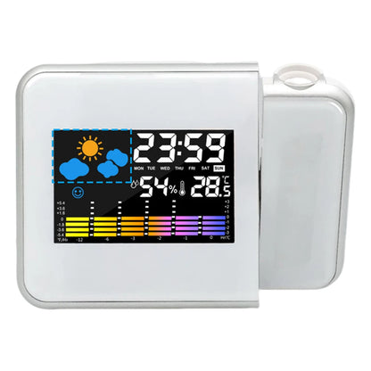 Projection Clock Digital LED Projector with Night Backlight for Home Living Room Bedroom Desk Table Thermometer Hygrometer