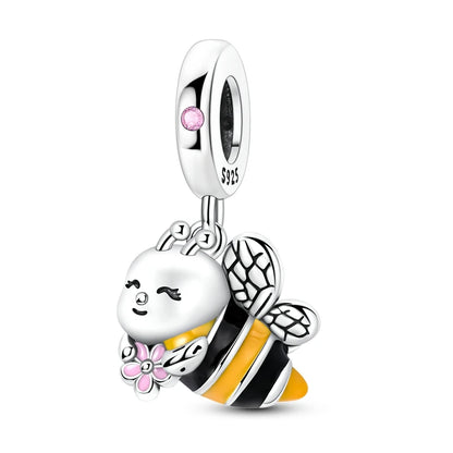 Colorful 925 Sterling Silver Mushroom Rabbit Beads & Toucan Dangle Charm Fits Bracelet Boutique Beautiful Pendant Gifts