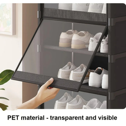 Shoe Rack-Shoe Storage Cabinet Vertical Shoe Organizer for Closet Entryway Corner Bedroom-  Stackable DIY Narrow Shoe Shelv