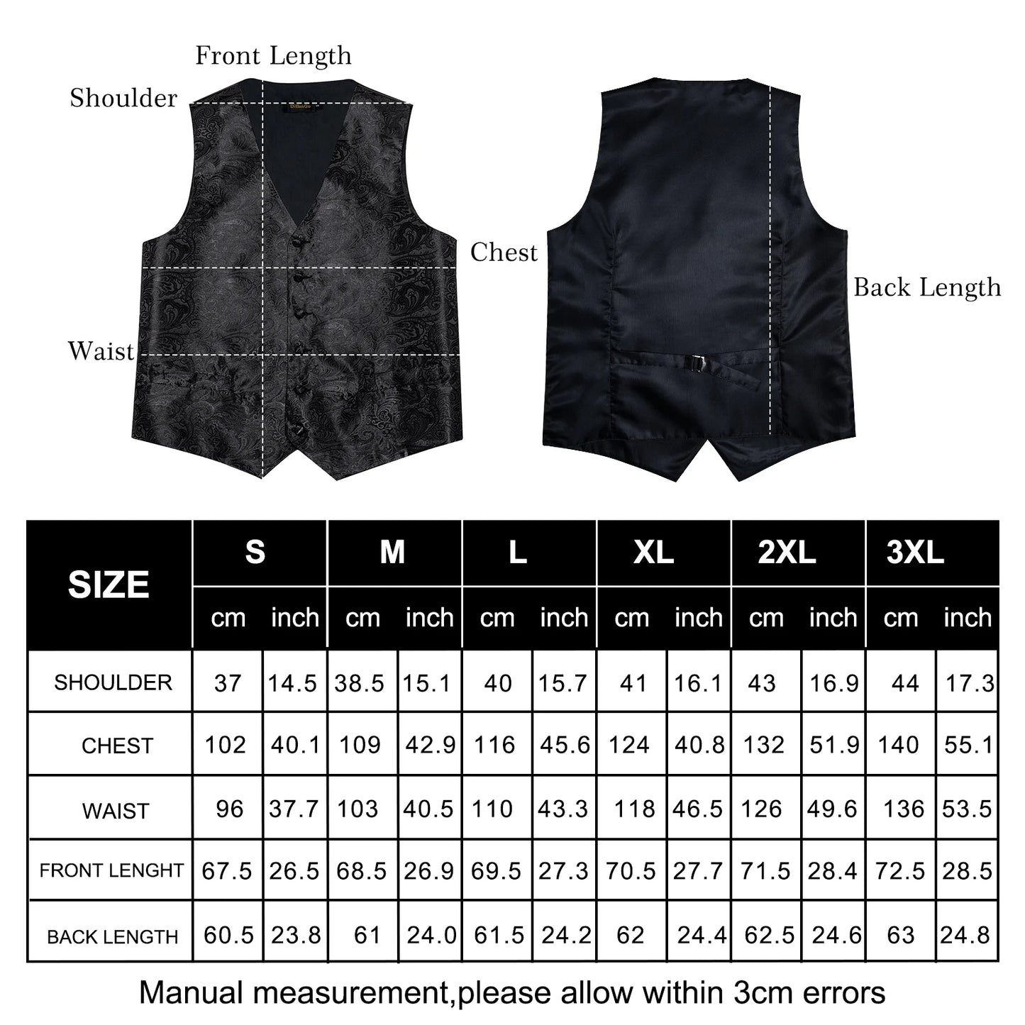 Men's Suit Vest Black Paisley Solid Red Grey Wedding Prom Luxury Waistcoat with Bow Tie Handkerchief Cufflinks Men Clothing