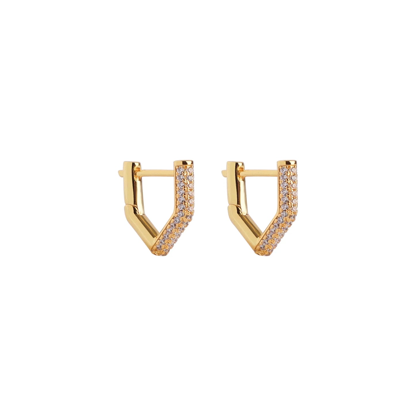 TIANDE Gold Color Classic Punk Hoop Earrings for Women Zircon Smooth Piercing Huggies Earrings 2024 Fashion Jewelry