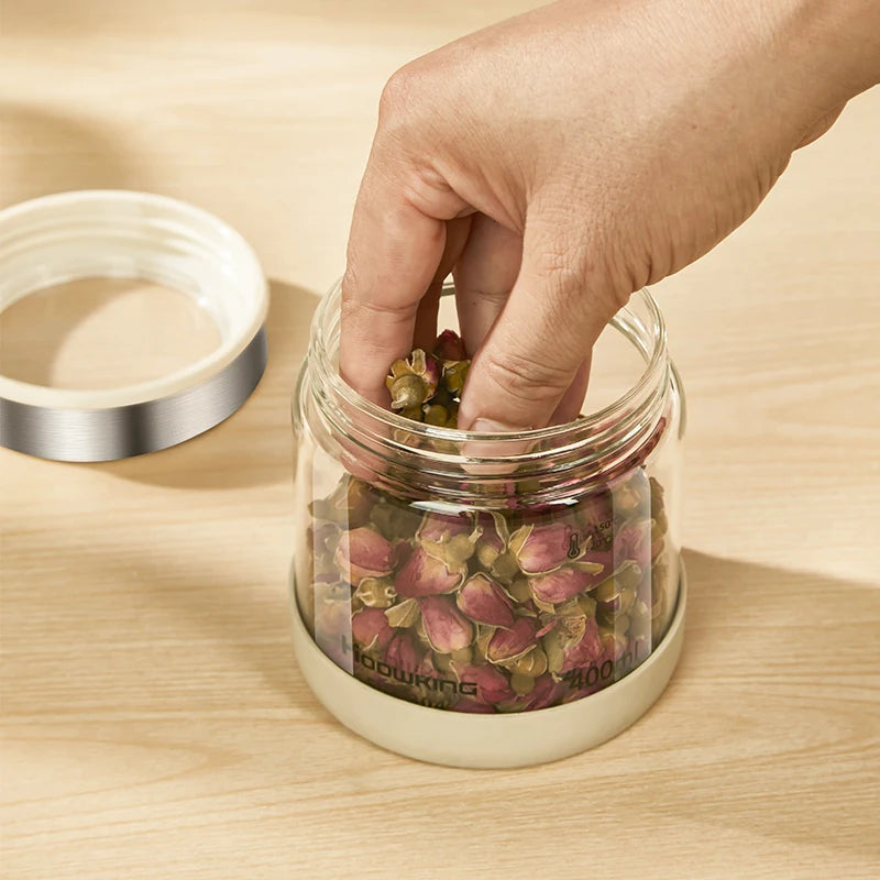 High Borosilicate Sealed Glass Bottle Kitchen Storage Jar Moisture-Proof Storage Box Household Coffee Bean Storage Jar seal pot