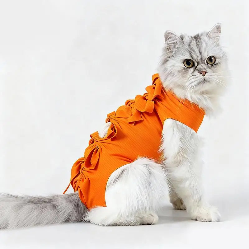 Pet Neutering Suit Cat Postoperative Recovery Anti Licking Clothing Adjustable Cat Wound Protective Clothes Pet Supplies