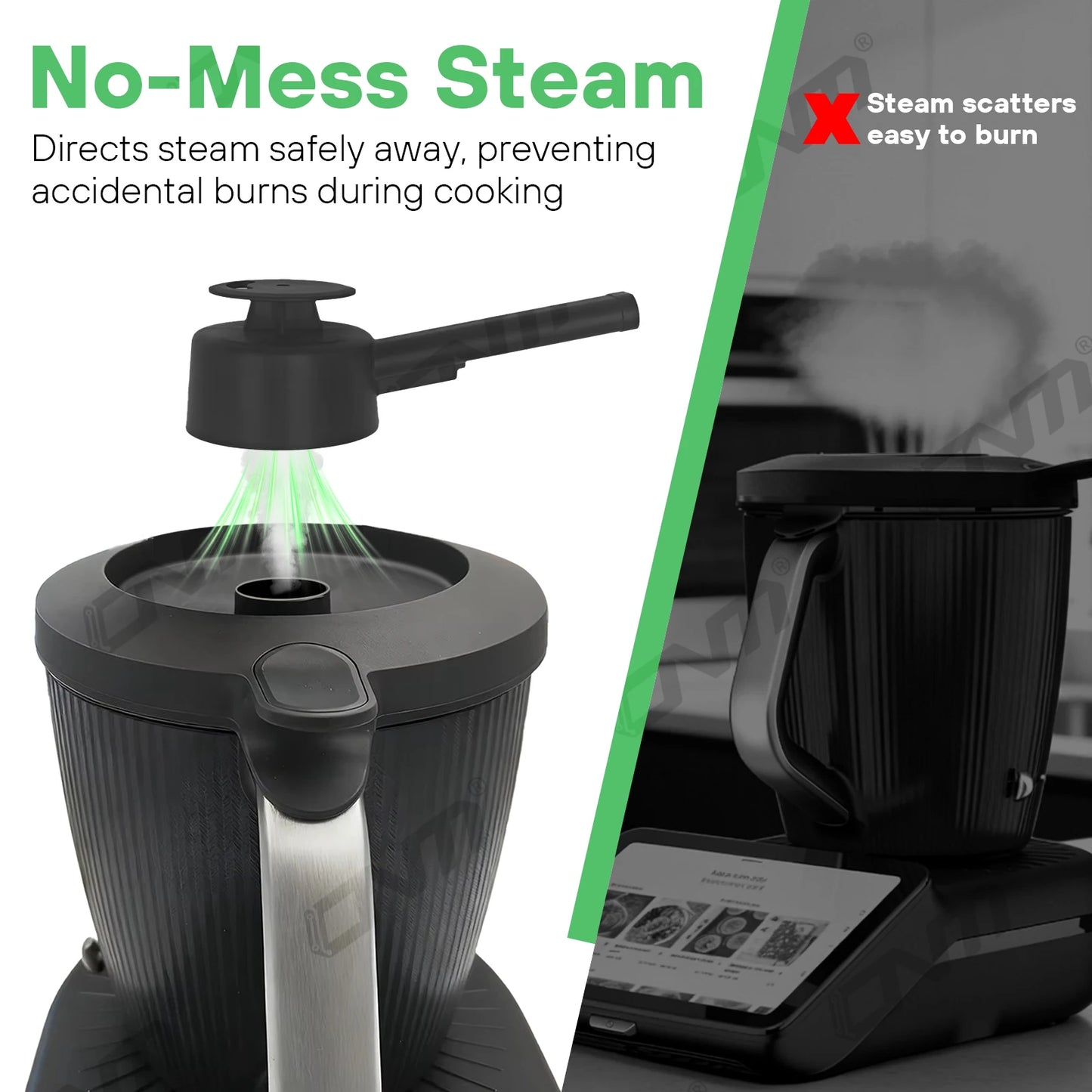 Steam Deflector for Thermomix TM7, Heat Resistant Kitchen Steam Diverter, Easy Install Cooking Accessory
