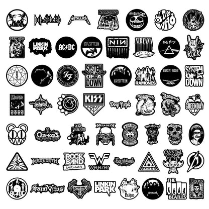 55 Pcs Rock Band Stickers - Cool Music-Themed Decals for Guitars, Luggage, Notebooks & DIY Crafts LanLanStickersWorld
