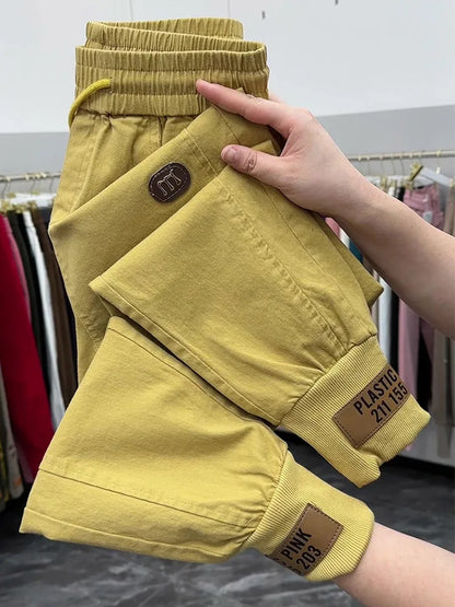 Top quality Autumn Spring Women Pants 2024 New Cotton Jeans Pants Elastic Waist Harem Pants Casual Sports Trousers Female