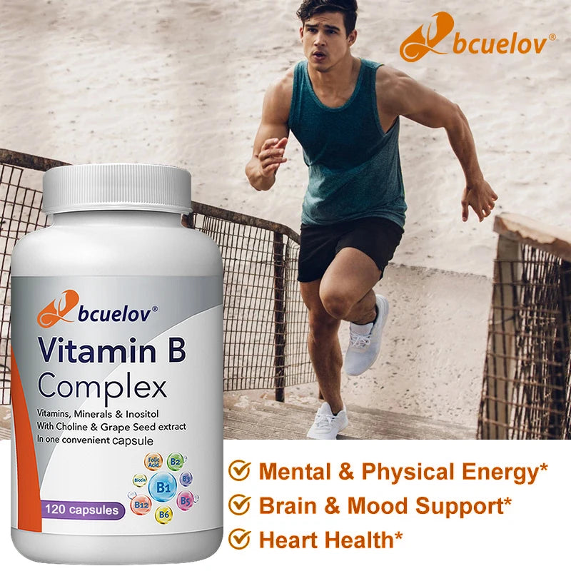 Vitamin B-Complex - Nervous System Support - Supports Energy Metabolism and Enhance Immunity - Non-GMO, Vegan, Gluten Free