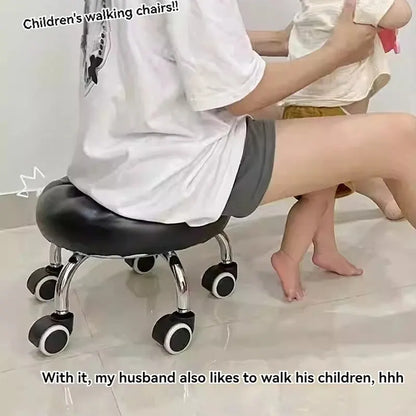 Universal Wheel Stool for Household Use, with Wheels for Wiping the Floor, Small Stool for Learning to Walk with Children