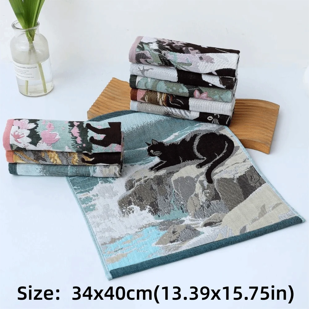 New 34x40cm Large Hand Towel Quick Dry Decorative Kitchen Towel 4 Layer Cotton Gauze Tea Towel Home Restaurant