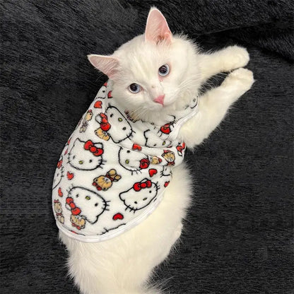 Winter Warm Pet Clothes For Cats Pullover Kawaii Hello Kitty Cat Sweater Costume  Mascotas Clothing Gatos Products For Animals