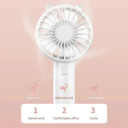 Mini USB Rechargeable Handheld Fan, Mute Portable Cooling Fan for Eyelash Makeup Desk Outdoor