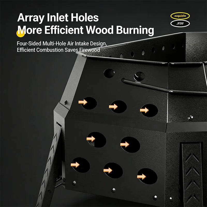 Portable Folding Campfire Grill Outdoor Wood Burning Stove for Camping And Hiking Lightweight Charcoal Fire Pit