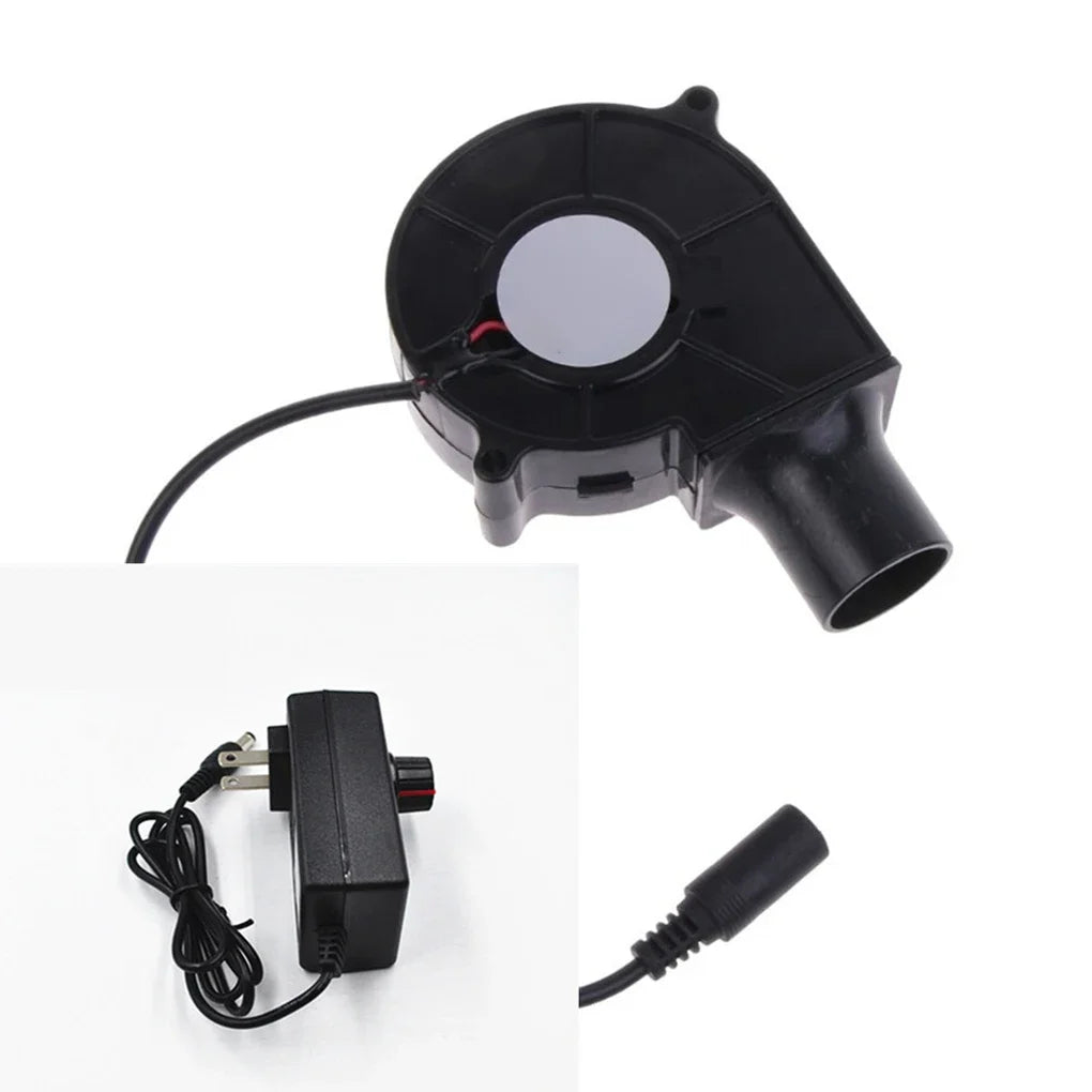 220V BBQ Fan Handheld Cooking Tool Adjustable Speed Air Blower for Barbecue Grill Camping US EU Plug Portable
