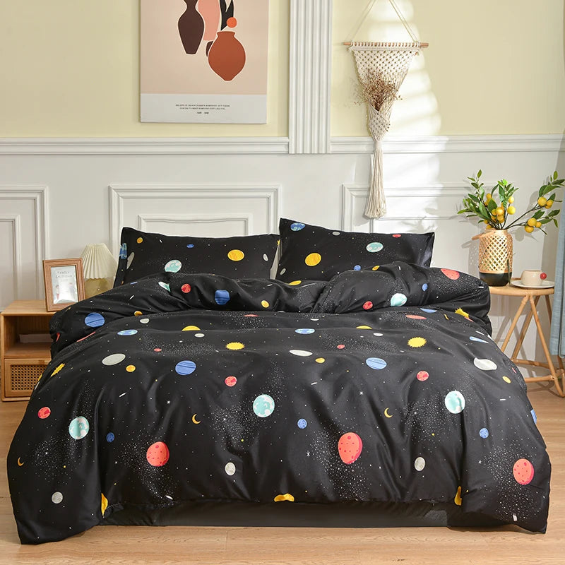Black and White Bedding Set for Double Bed sabanas cama matrimonial Queen/King Comforter Sets Single Duvet Cover with Pillowcase