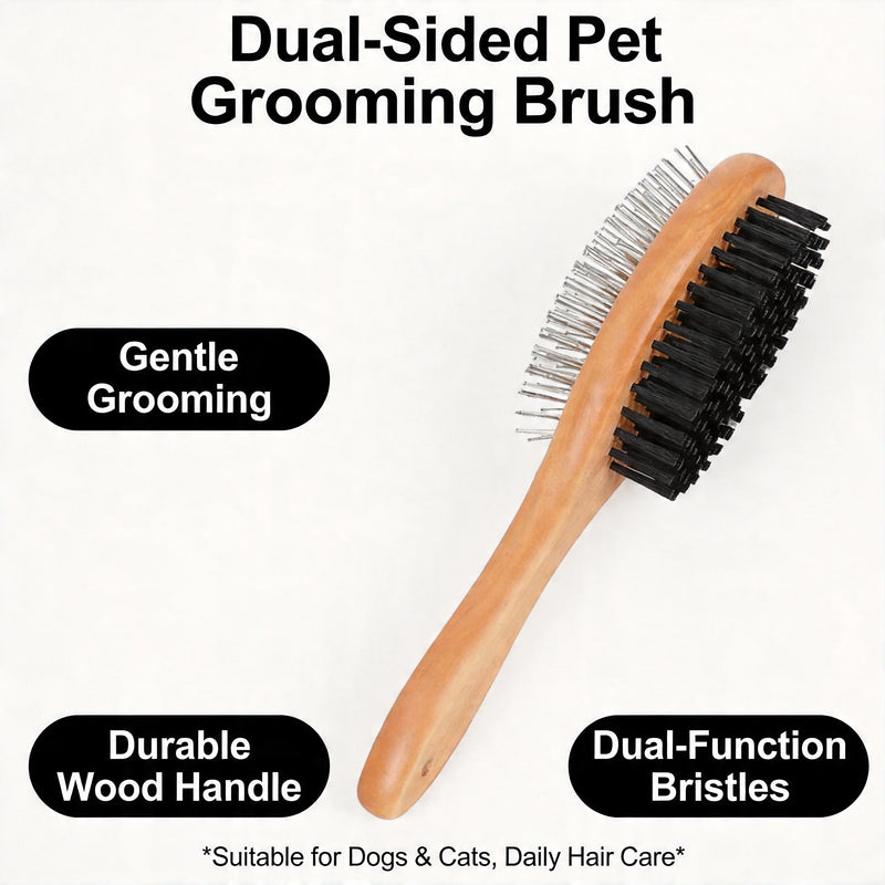Pet Grooming Brush Double-Sided Brush Comb Stainless Steel Needle Bristles Hair Remover Brush Pet Supplies for Dogs Cats