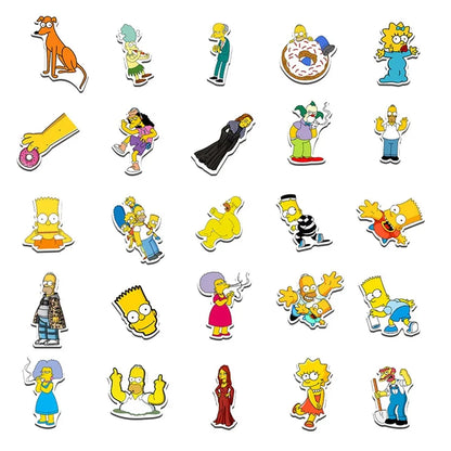 10/30/50PCS The Simpsons Cartoon Stickers Graffiti DIY Skateboard Laptop Luggage Motorcycle Bike PVC Waterproof Sticker Decals