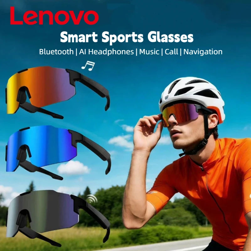 Lenovo D17 Smart Cycling Glasses Headphones Phone Calls Music Touch Controls And UV Protection Cool Sunglasses New