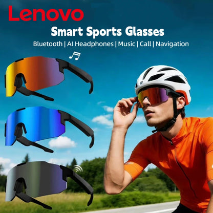 Lenovo D17 Smart Cycling Glasses Headphones Phone Calls Music Touch Controls And UV Protection Cool Sunglasses New