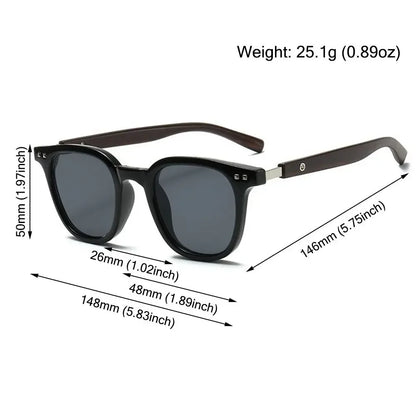 Trendy Retro Wood Grain Sunglasses - Polarized UV Protection for Men & Women, Perfect for Cycling & Outdoor Street Photography