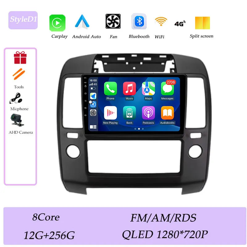 GPS Navigation for Nissan Navara 2006 - 2012 CarPlay Car Radio Video Audio Multimedia Player DSP Stereo Bluetooth  QLED Screen