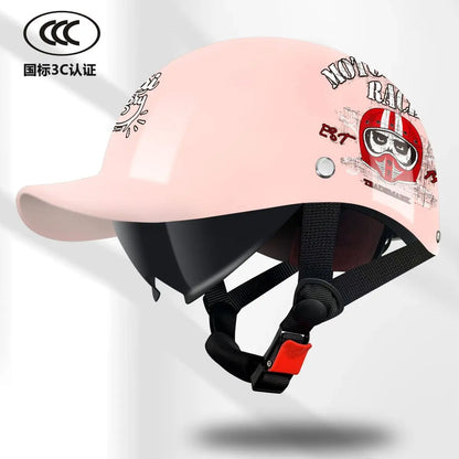 Motorcycle Helmet Retro German Classic Moto Helmet Casco Moto Half Helmet  Capacete De Moto with HD Visors