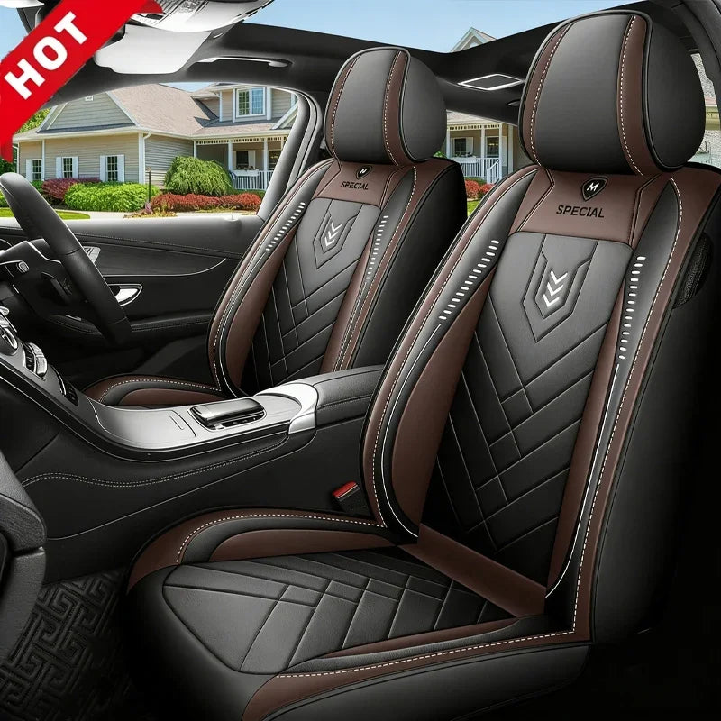 New Upgraded Car Seat Cushion, New Fully Enclosed Car Seat Cover, All Season Universal Small Car Seat Cover, Leather Seat Cover