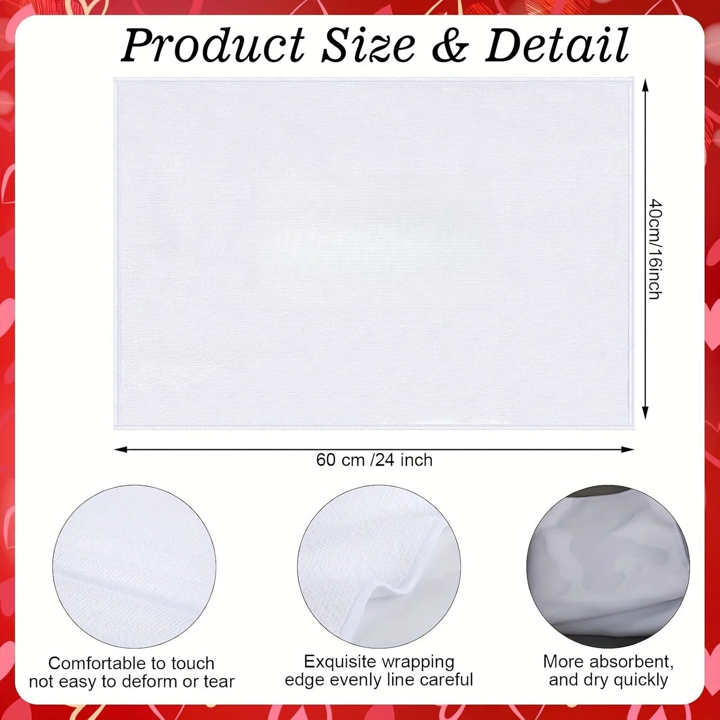 10pcs Sublimation Blank Towels – DIY Hand and Dish Towels for Kitchen, Bathroom, and Home Use