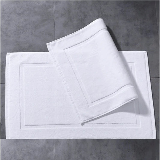 Thick White Floor Towel Mat 100% Cotton,Non-Slip,Water Absorption,SPA Bathroom Bathtub Mat,Hotel Home Bath Mats 50*80cm