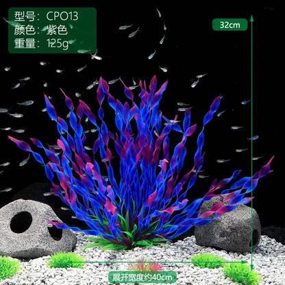 Plastic Aquarium Plants Fish Tank Decorations Artificial Seaweed Water Grass Underwater Plants for Aquarium Ornament