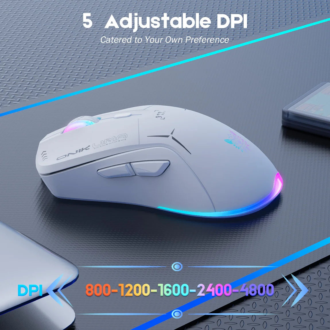 Onikuma Cw917 4800Dpi Wireless Gaming Mouse Game USB Gaming Mouse Led Color Breathing Light Design