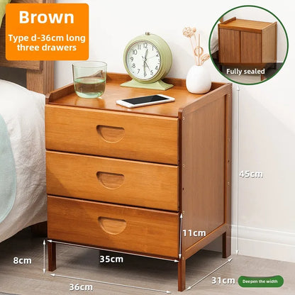 Simple solid wood bedside table, multi-layer drawer small cabinet, light luxury storage cabinet, simple bedside storage cabinet