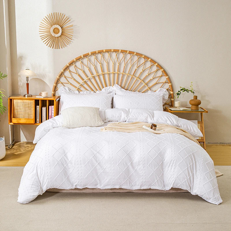 3pcs Cutting Flower Bedding Set with Zip Closure - Polyester, All-Season Comforter Set (Comforter & Pillow Shams Not Included)