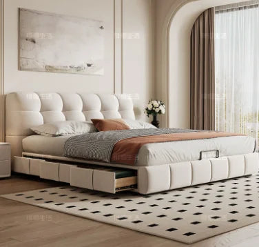 Bedroom Unique Bed Aesthetic Upholstered Frame French Lounge Bed Double Headboards Muebles Para El Hogar Home Accessories