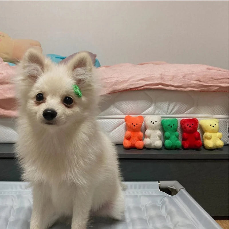 Cute Small Dog Squeaky Toys for Small Dogs Puppy Bear Shaped Squeak Toy for Cat Dogs Pet Supplies Pomeranian Teddy Shih Tzu Pug