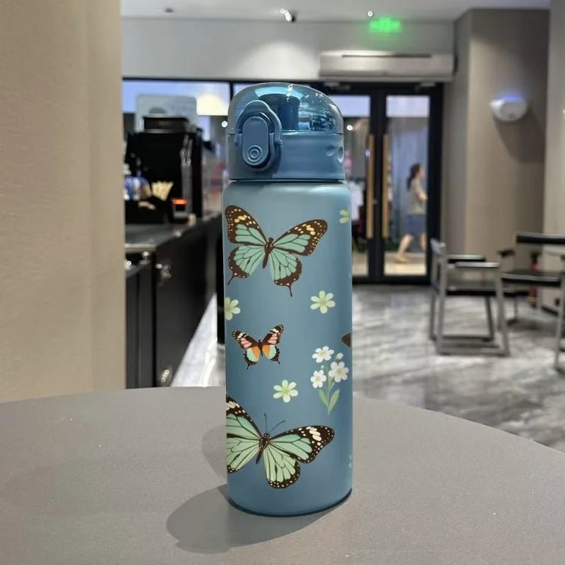 780ml 3D Printed Cute Cartoon Water Bottle Leakproof Plastic Straw Cup Portable Outdoor Large Capacity Sports Water Bottle