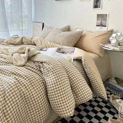 Stripe Bedding Comforter Set with Pillowcase bed sheet Single Full Size Bed Linen Duvet Cover Set Queen/King Double Single Bed