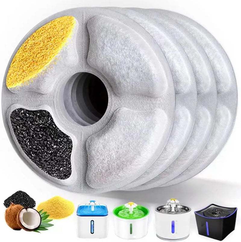 Replacement Filters for Cat Water Fountain Activated Carbon Replacement Filters Pet Cat Water Dispenser Filters Accessorie