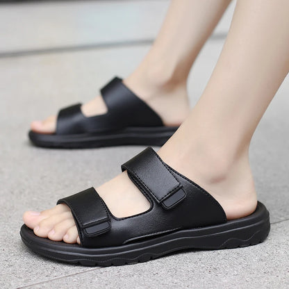 Men Sandals Summer Leisure Beach Holiday Outdoor Male Retro Comfortable Casual Sandals leather Men Flip Flops
