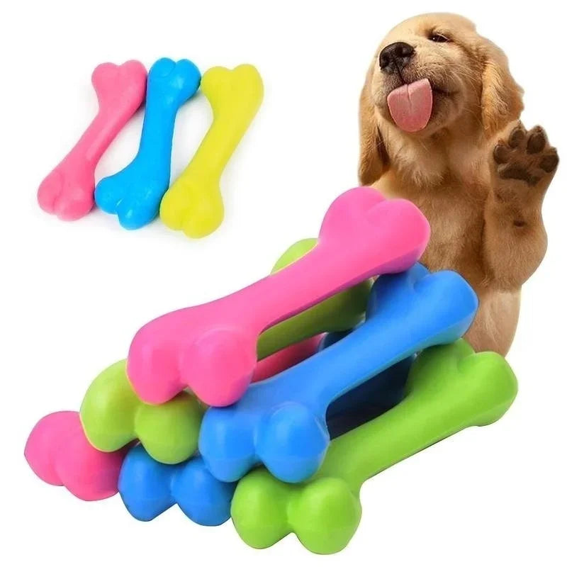 Pet Dog Puppy Cat Rubber Dental Teeth Chew Bone Play Training Fetch Fun Toys Hot For Small Dogs Dog Accessories Wholesale