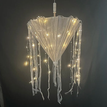 Holiday Party Supplies Luminous White Umbrella Wedding Decorative Props Christmas LED Light Umbrella Glowing For Night Party