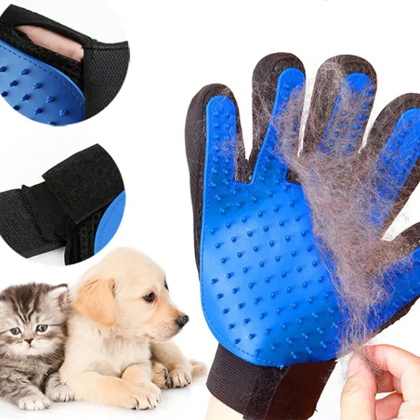 1pc  2-in-1 pet grooming glove brush, suitable for cats and dogs - hair removal gloves, with massage and grooming effects