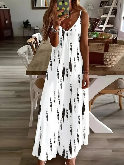 Colorful Fun Graffiti Dress 2024 New Summer Ladies Fashion Sexy Slip Dress Summer Comfort Extra Long Sleeveless Slip Vest